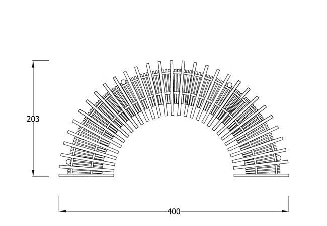 Wooden Arch Pergola 4x1.2 m – Seating Model