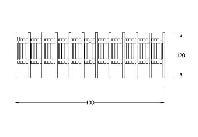 Ahşap Metal Pergola 4x1.2m, Oturmalı Düz Model