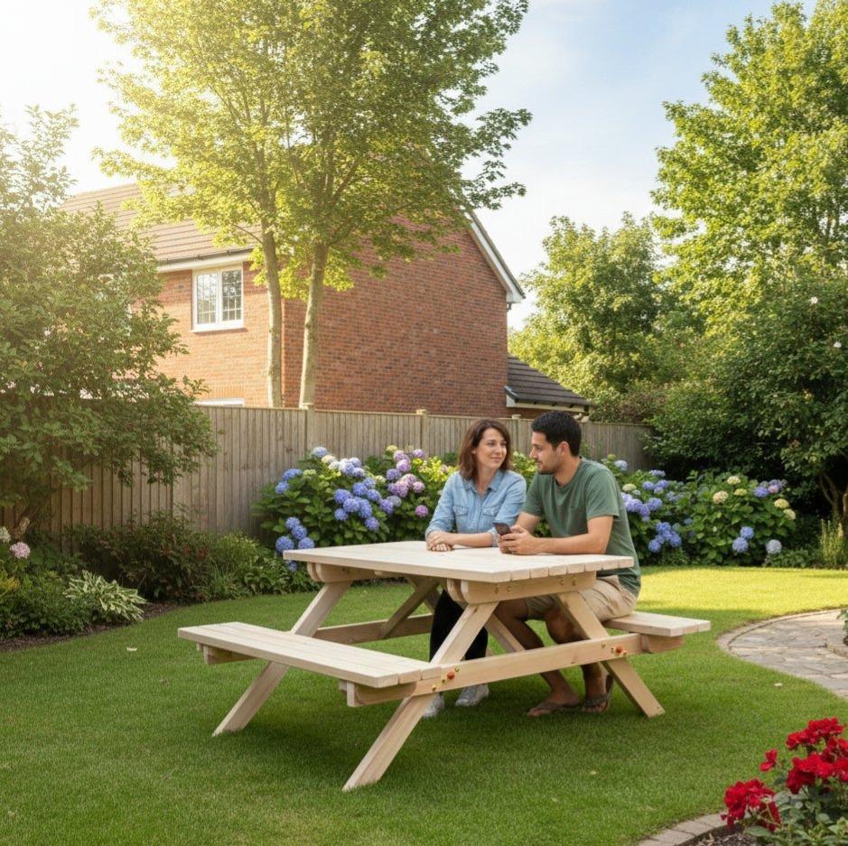 Wooden Picnic Table, 145 cm Forest Table
