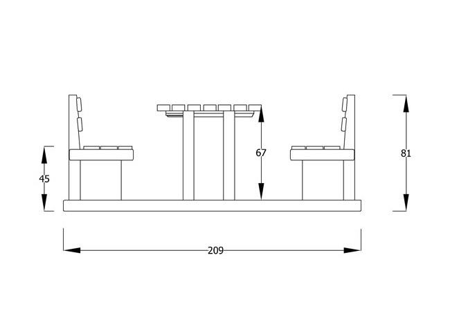 Ahşap Piknik Masası 170-cm Sırtlıklı 