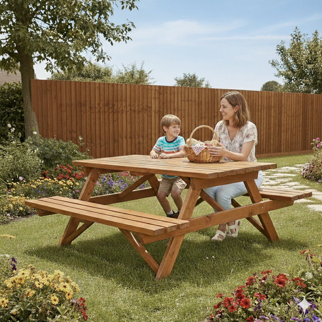 Ahşap Piknik Masası, Orman Masası 140 cm 