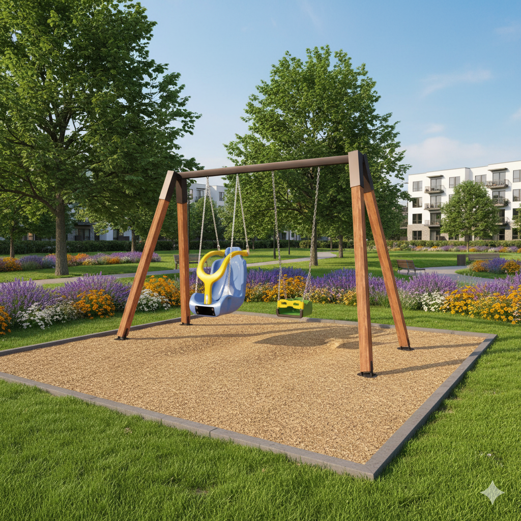 Ahşap Salıncak, Engelli ve Standart Tip Salıncak Koltuklu