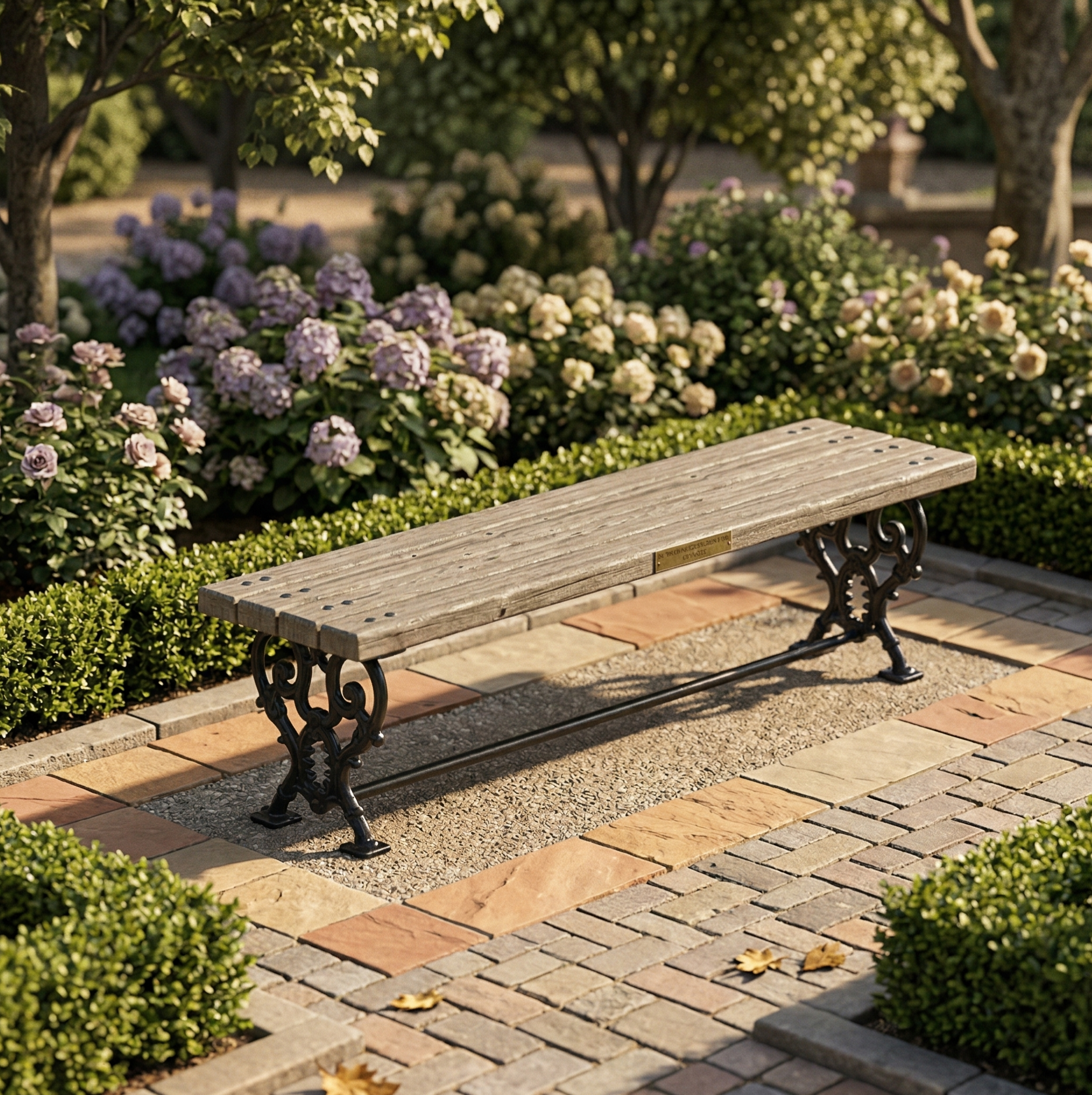 Backless Urban Bench with Cast Aluminum Body