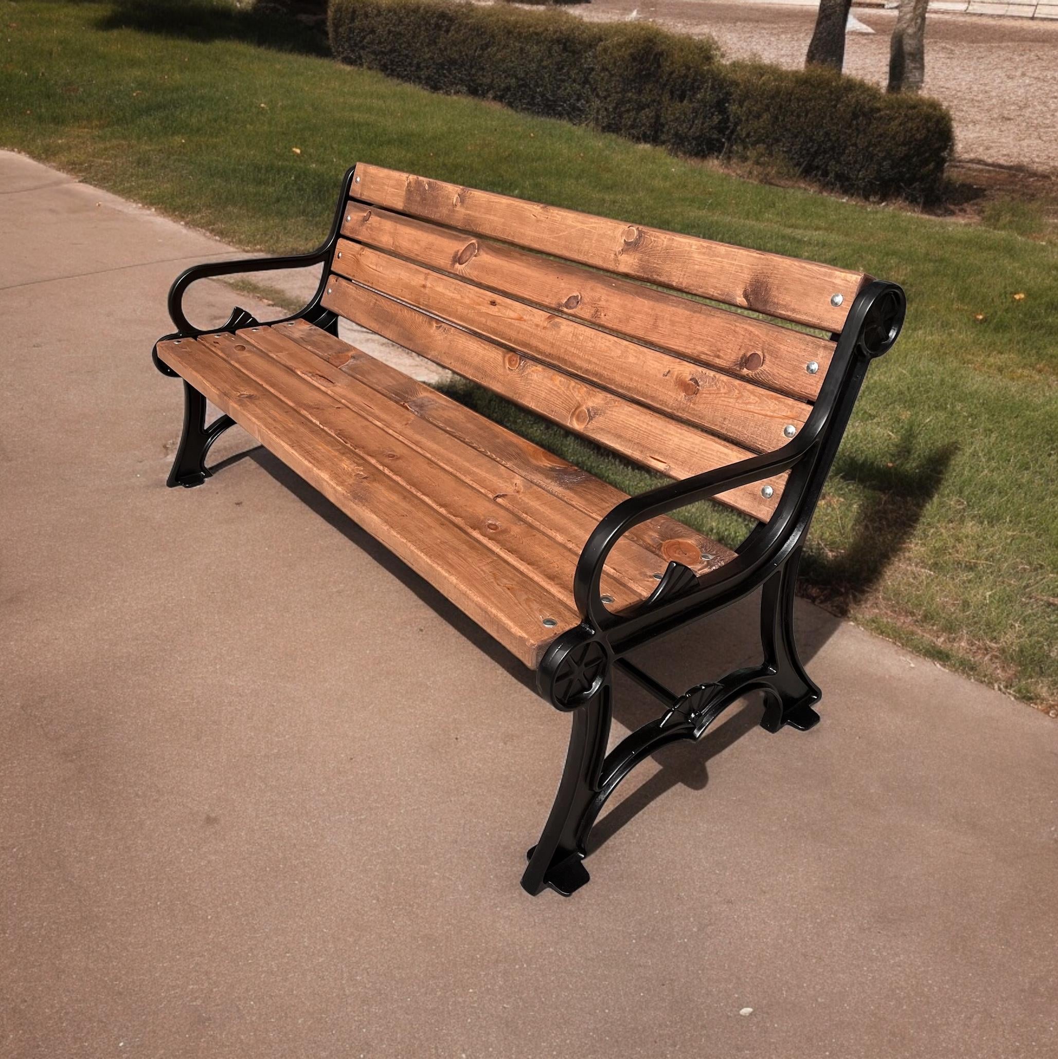 Alüminyum Döküm Ayaklı Park Bankı - TOKİ Modeli (145 cm)