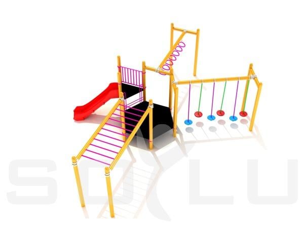 Çocuk Oyun Parkı 8x8m, Tırmanma ve Denge Aktiviteli Model