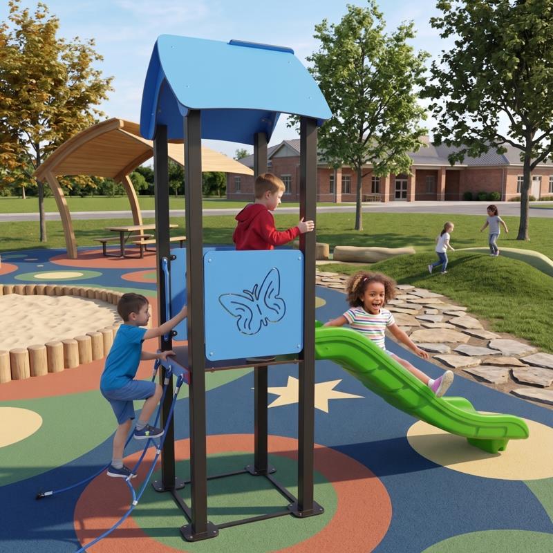 Bir Kuleli Kelebek Motifli Çocuk Oyun Parkı