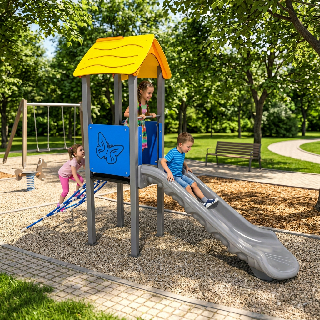 Bir Kuleli Kelebek Motifli Çocuk Oyun Parkı