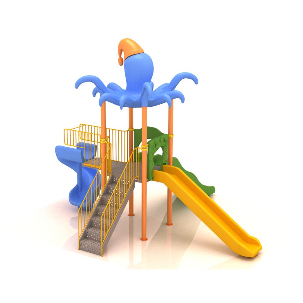 Çocuk Oyun Grubu 6x5m, Üç Kaydıraklı Ahtapot Çatılı