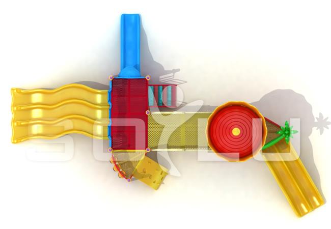 Çocuk Oyun Parkı 10x6m, 3 Kaydıraklı Model