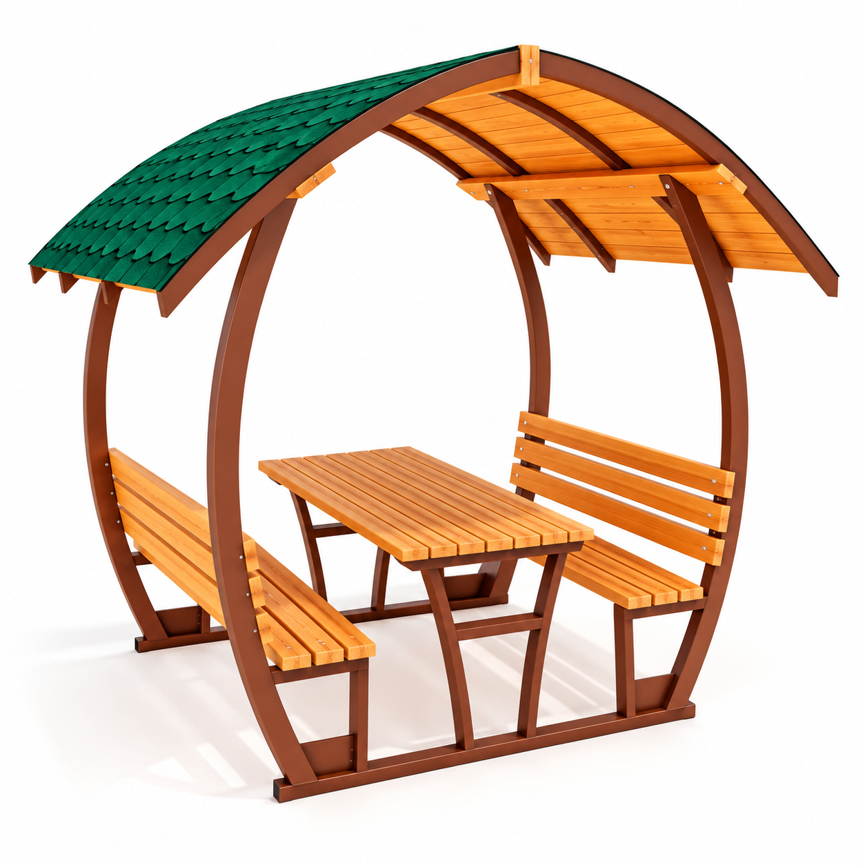 Bombe Roof Metal Picnic Table PTB13M, 8-Seater