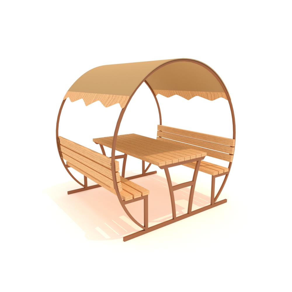 Bombe Roof Metal Picnic Table PTB20, 6-Seater