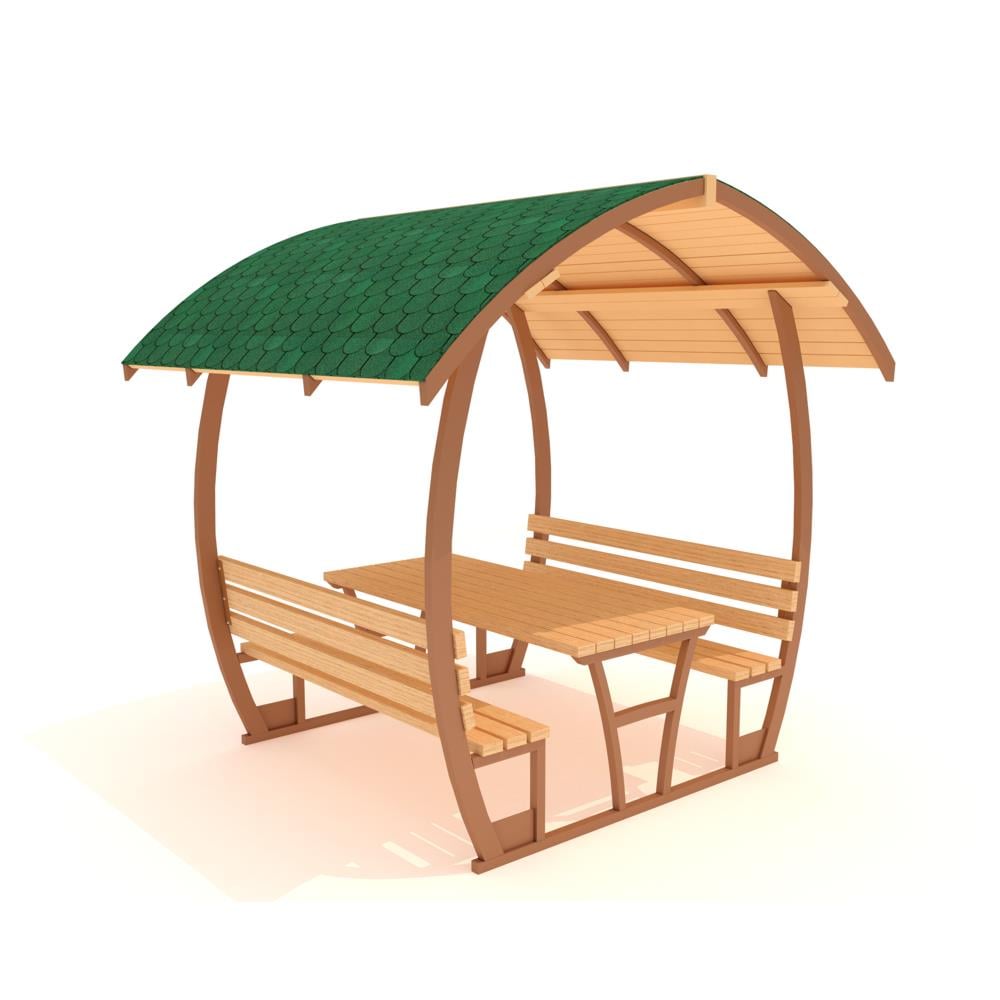 Bombe Roof Metal Picnic Table PTB13M, 8-Seater