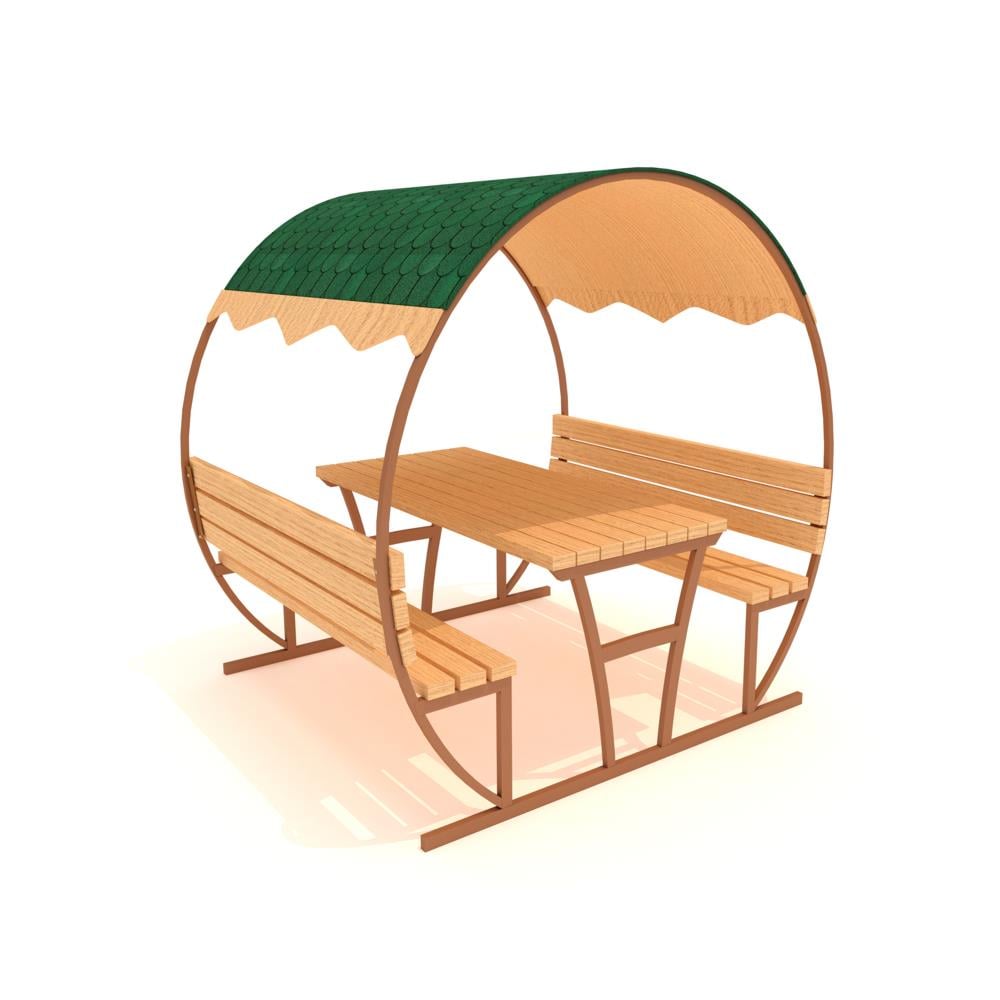 Bombe Roof Metal Picnic Table PTB20, 6-Seater