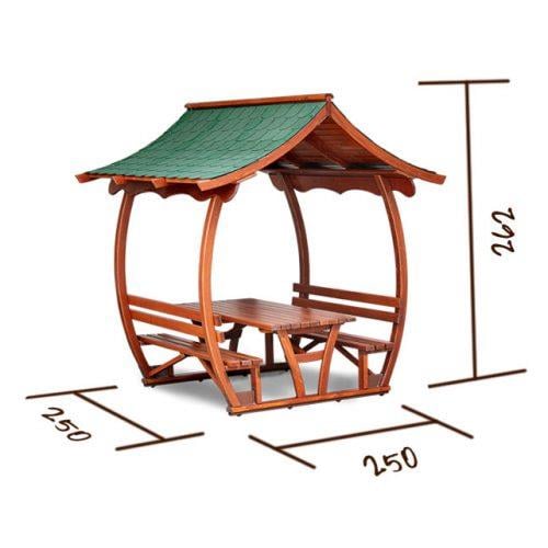Japon Çatılı Piknik Masası 8 Kişilik Ahşap