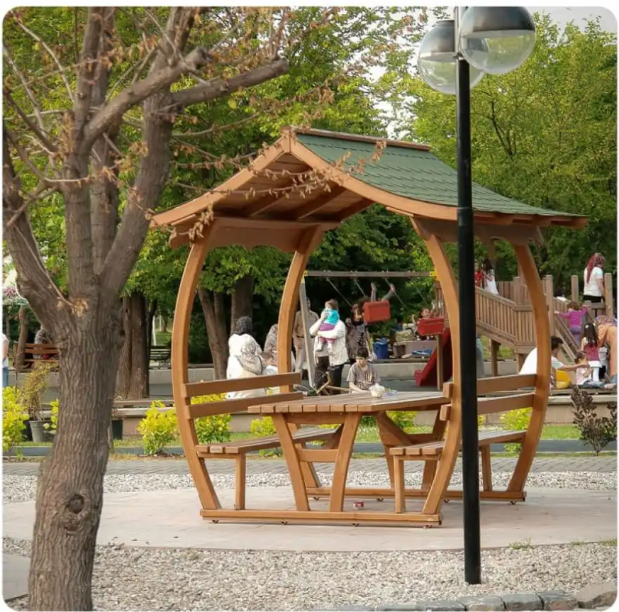 Japon Çatılı Piknik Masası 8 Kişilik Ahşap