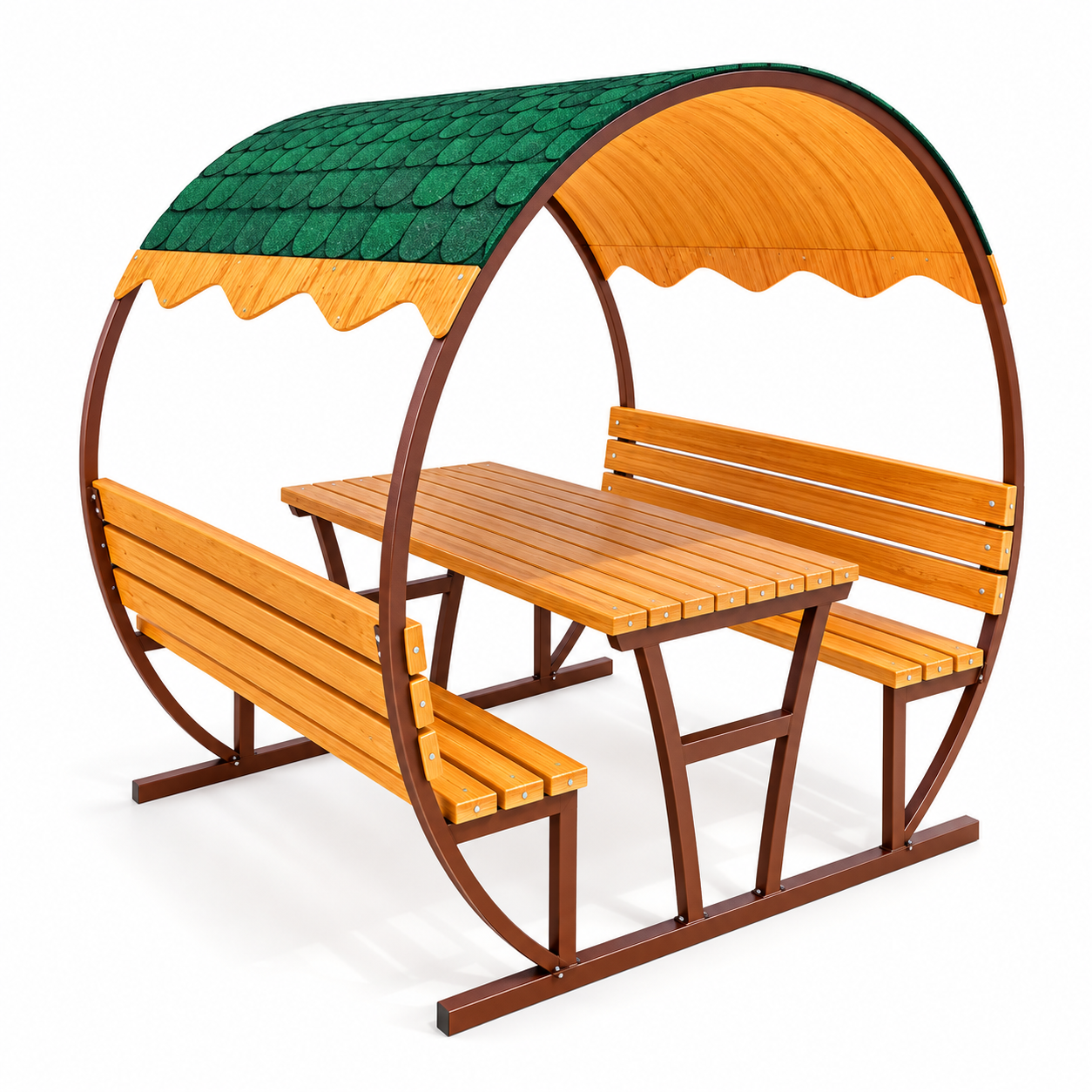 Bombe Roof Metal Picnic Table PTB20, 6-Seater