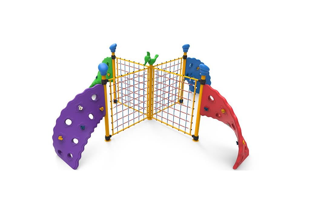 Four-Way Rope and Spiral Climber | Playground Equipment – 700x700 cm