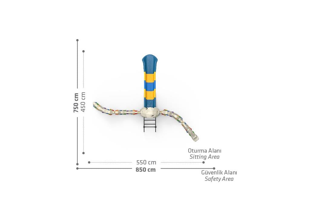 Kaya Tırmanma 4 Parçalı Düz Kaydırak İlaveli