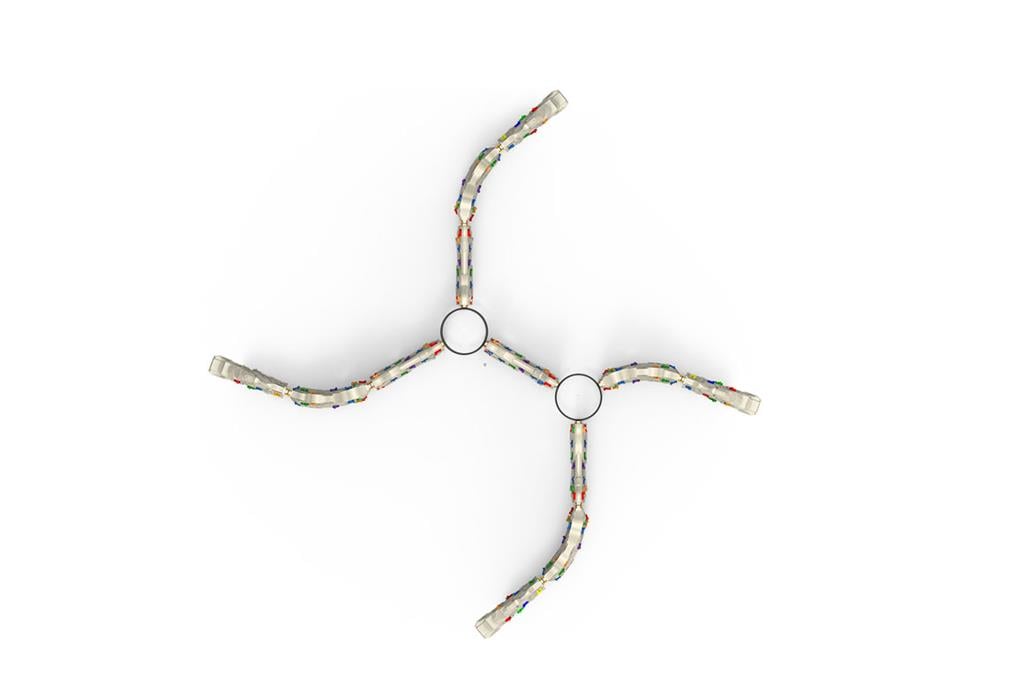  Kaya Tırmanma Duvarı 4 Kollu, Çocuk Oyun Elemanı 800x800 cm
