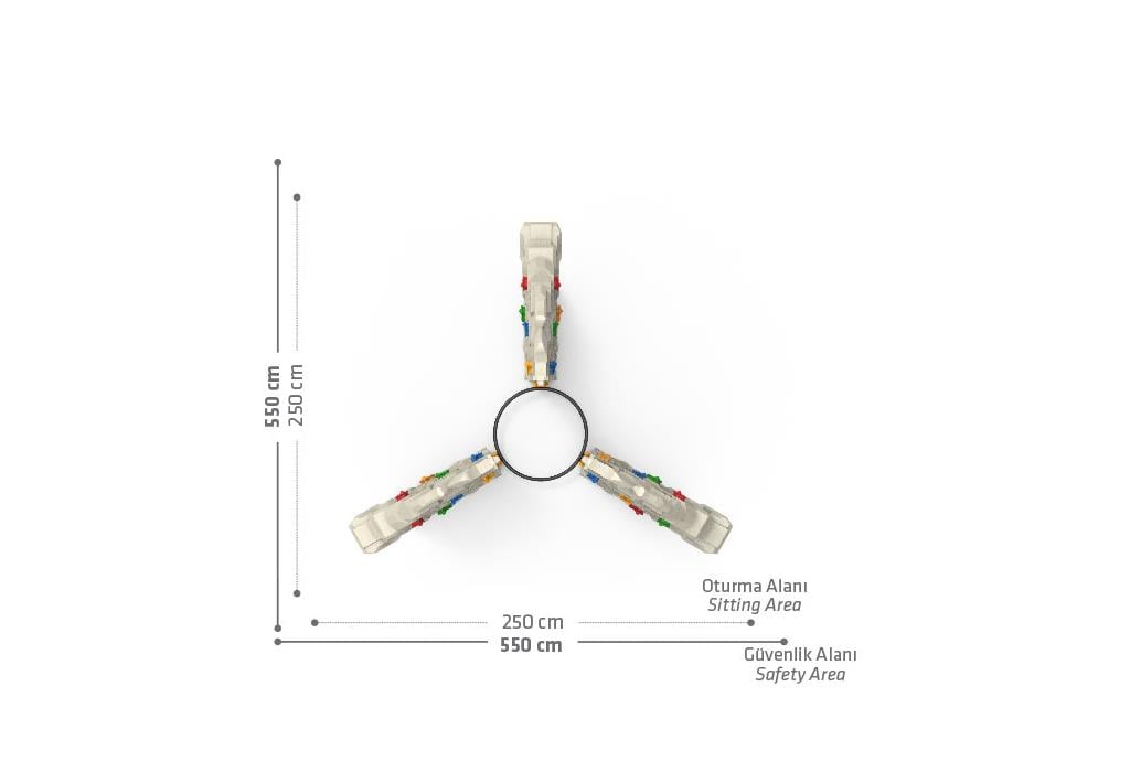 Tırmanma Duvarı, Kaya Tırmanma 3 Kollu 250x250 cm