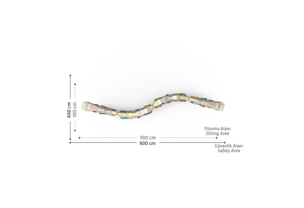 Tırmanma Duvarı 4 Parçalı, Çocuk Oyun Elemanı 100x500 cm