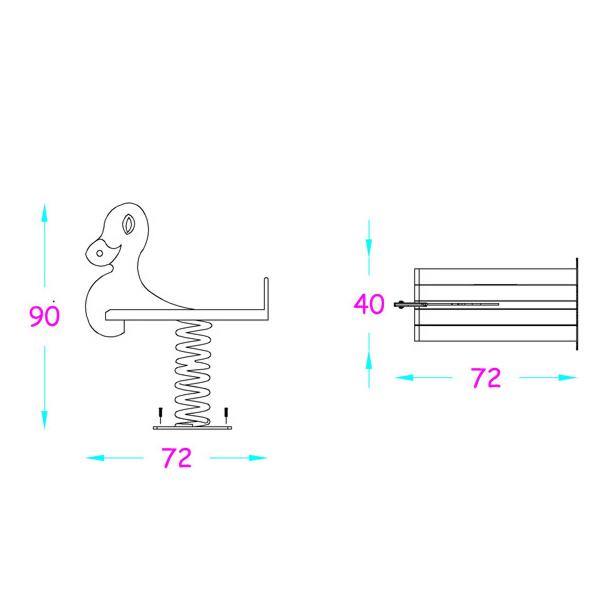 Duck Zip Zip – Playground Spring Rider (ZP-09)
