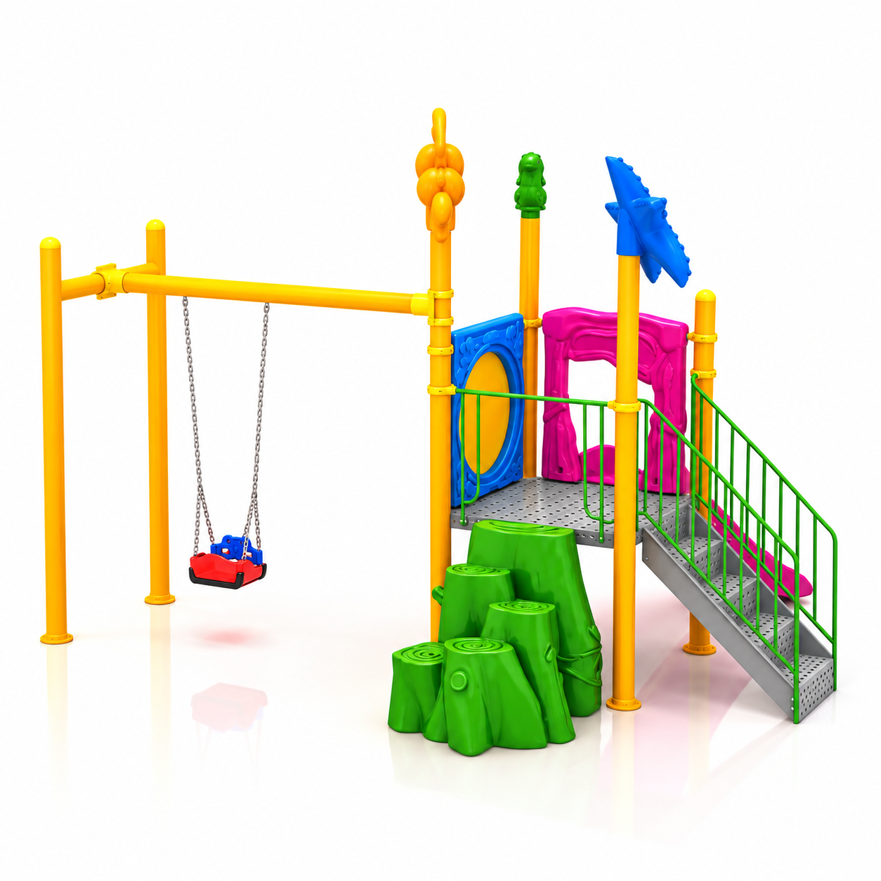 Çocuk Oyun Grubu Bir Kuleli, Bir Kaydıraklı 4,3m x4.5m
