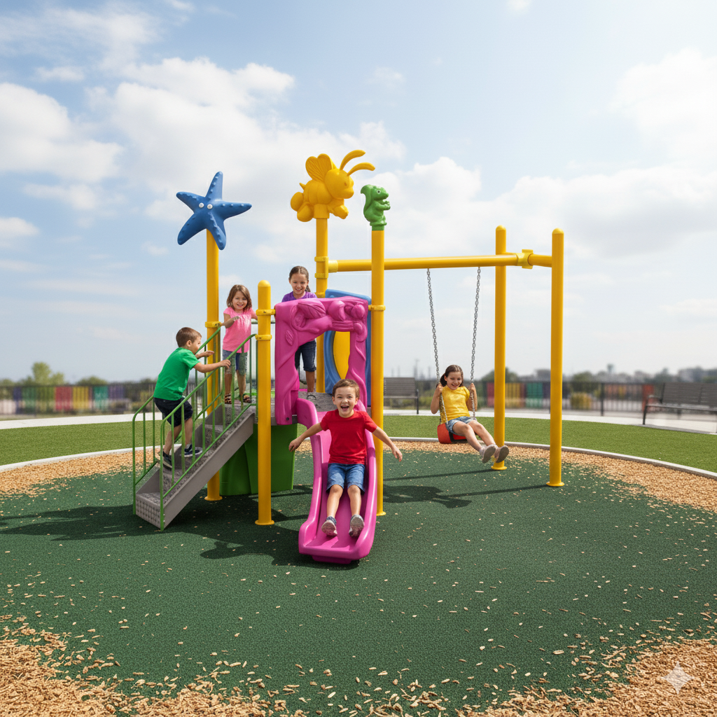 Çocuk Oyun Grubu Bir Kuleli, Bir Kaydıraklı 4,3m x4.5m