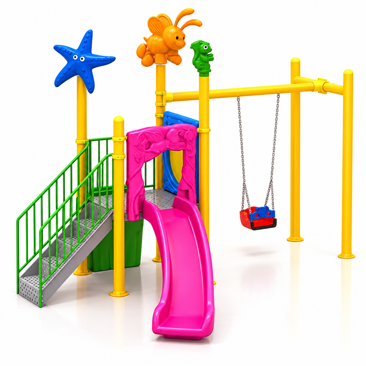 Çocuk Oyun Grubu Bir Kuleli, Bir Kaydıraklı 4,3m x4.5m