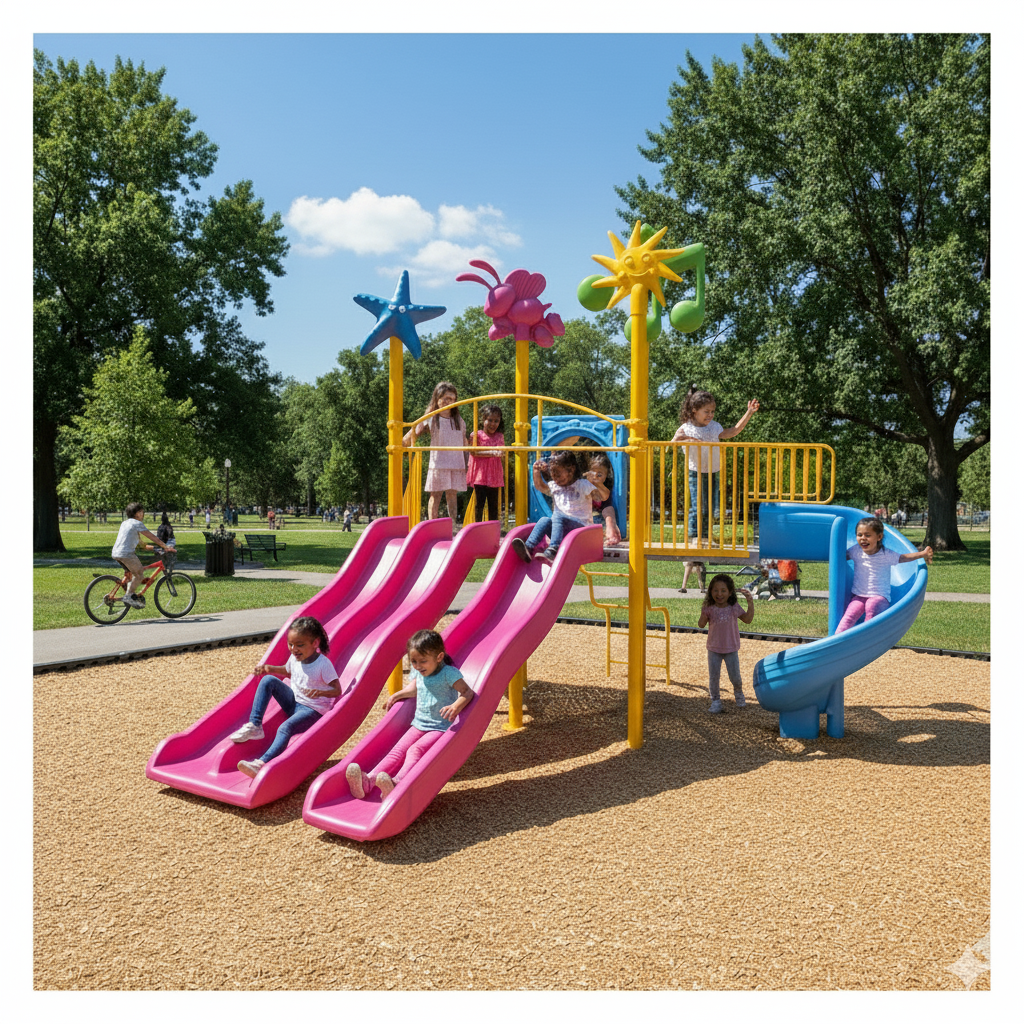 Çocuk Oyun Grubu, Bir Kuleli Dört Kaydıraklı 5.5mx4m