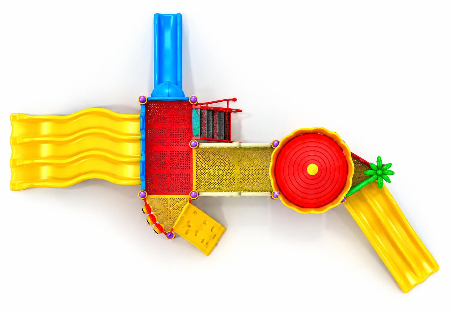 Childrens Playground Set with Three Slides – BOS-61 (10x6m)