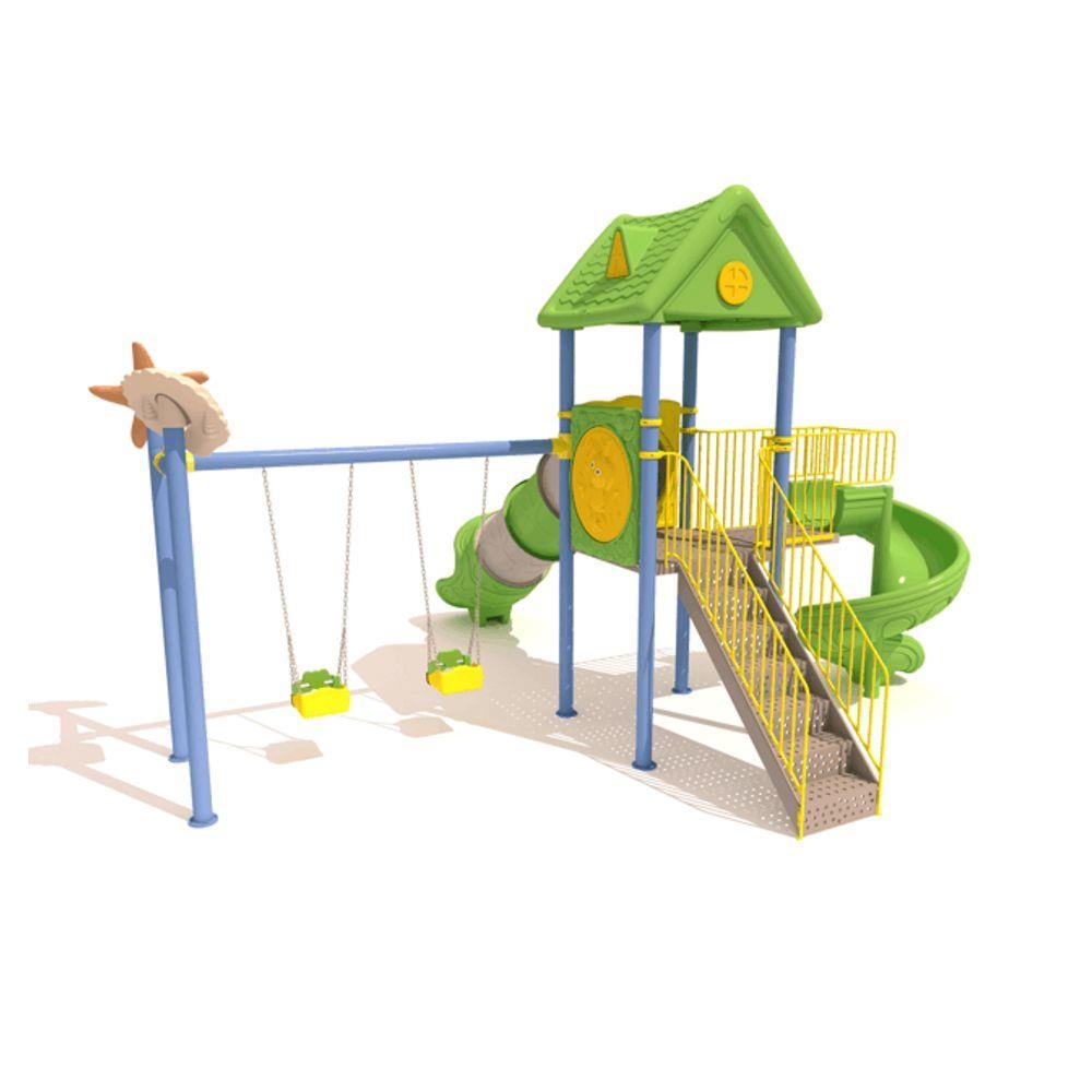 Childrens Playground with Roof – Sea Shell and Starfish Themed Outdoor Play Structure