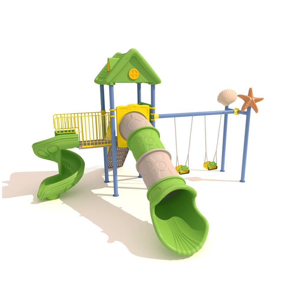 Childrens Playground with Roof – Sea Shell and Starfish Themed Outdoor Play Structure