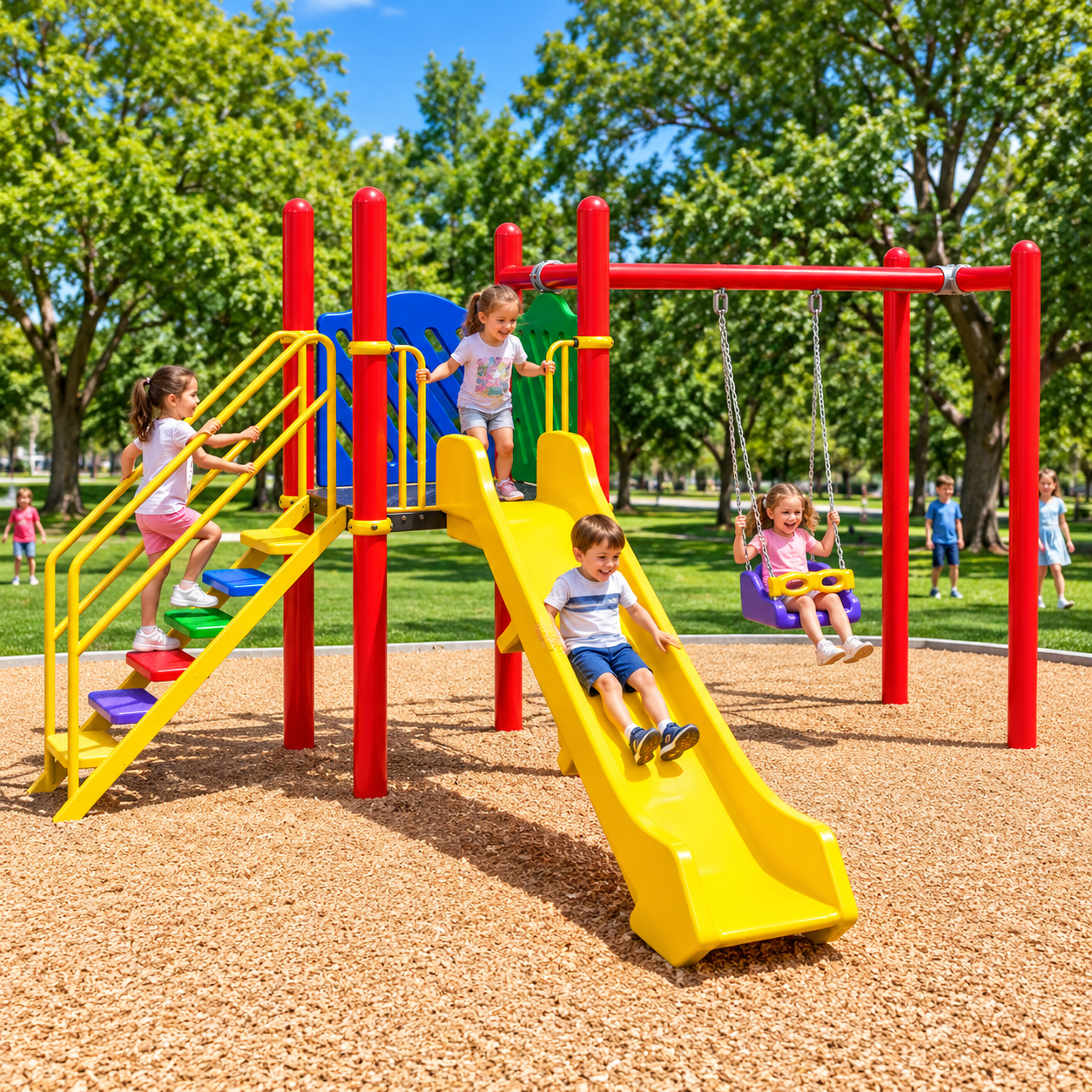 Single-Slide, Single-Swing Eco Playground Set – BOS-03EKO