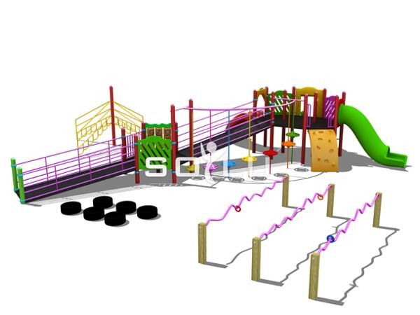 Engelsiz Çocuk Oyun Parkı 10x7m, Çoklu Aktiviteli Model