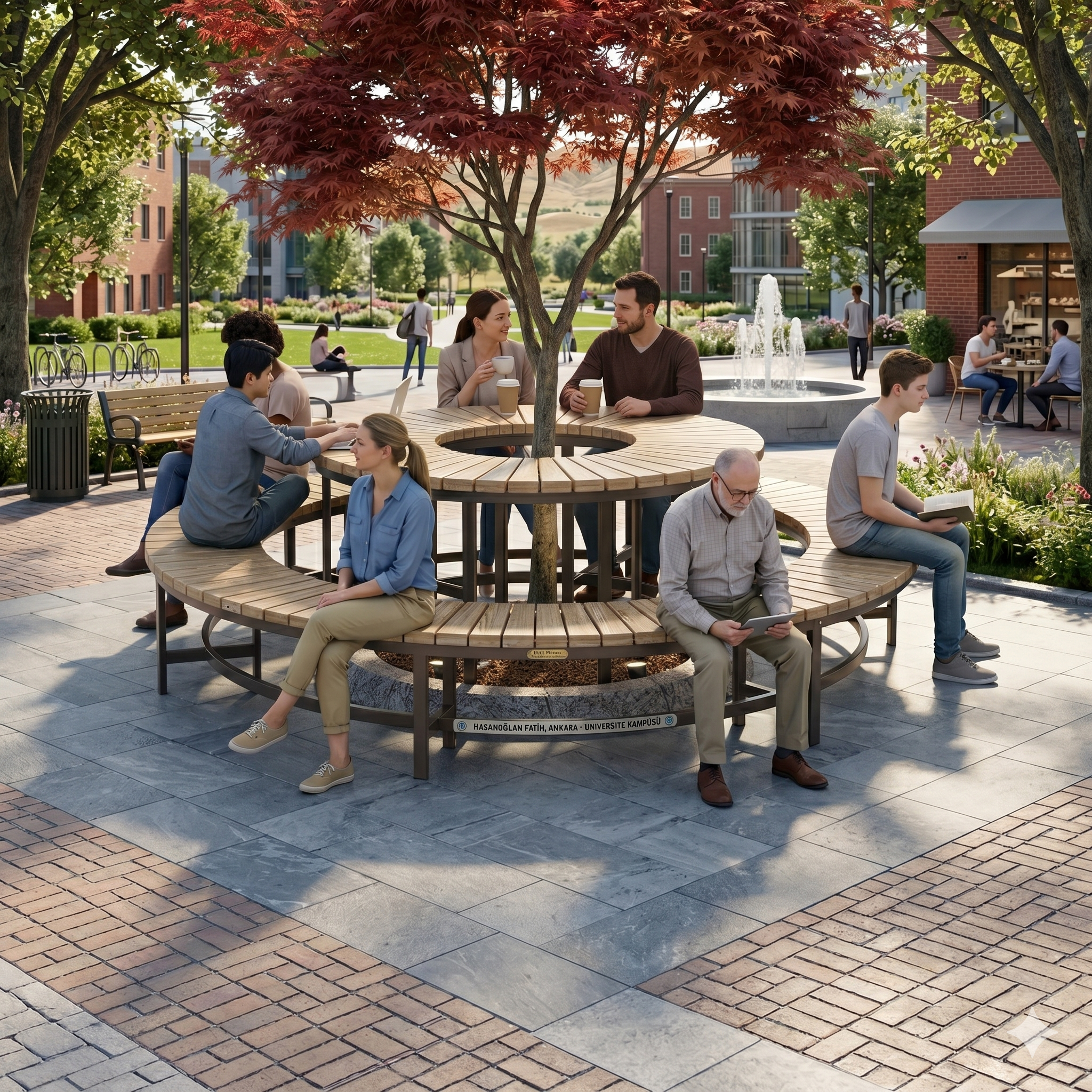 Multi-Tiered Circular Landscape Seating Group