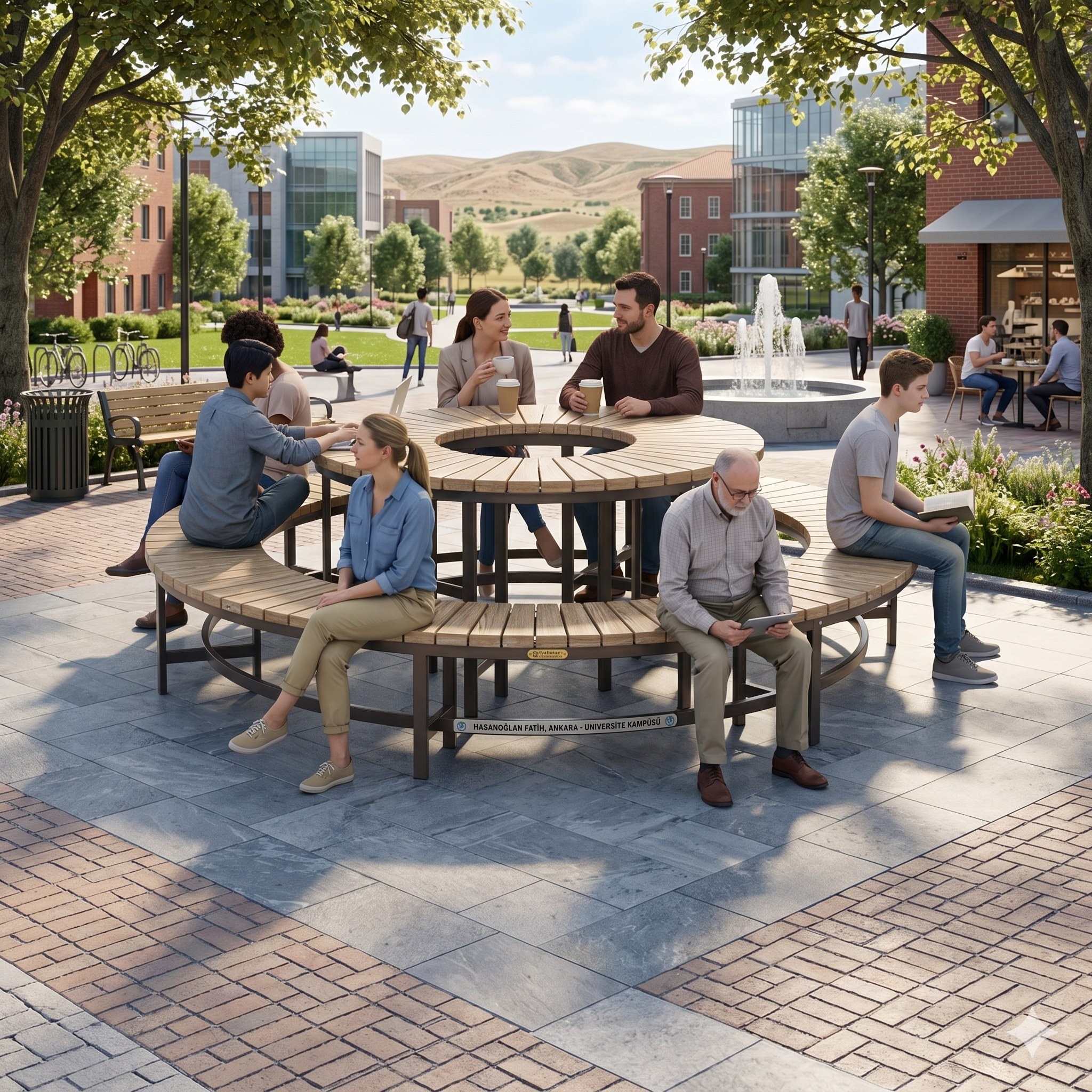 Multi-Tiered Circular Landscape Seating Group