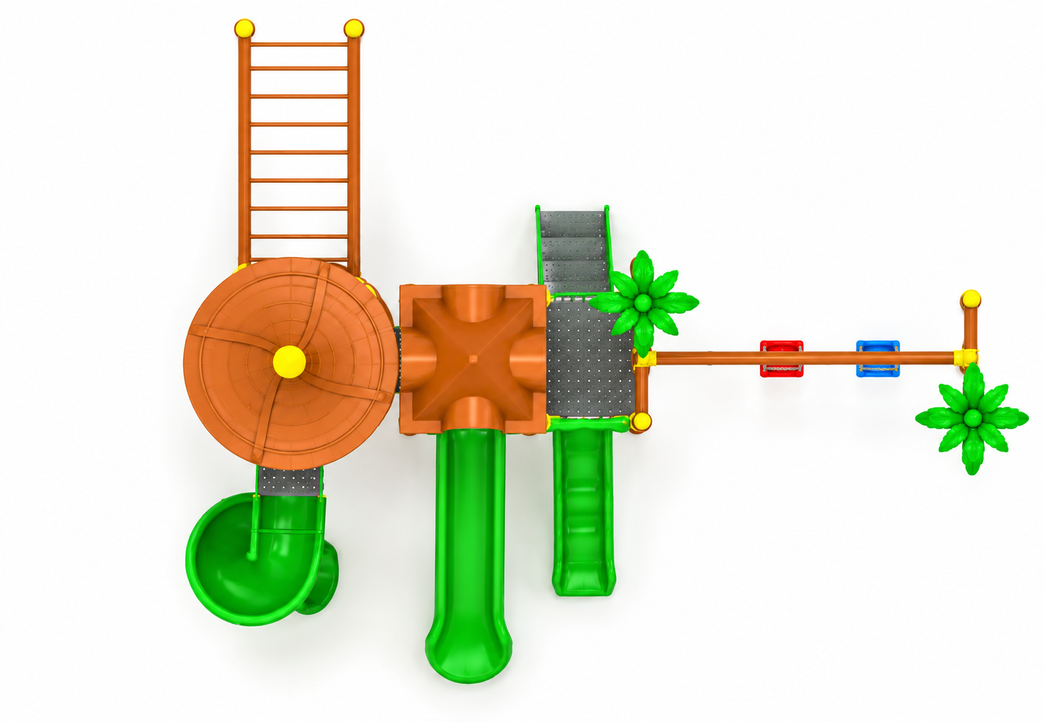 Outdoor Playground Set with Three Slides – BOS-77K (7.45x6m)