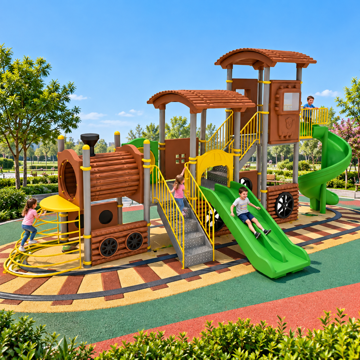 Dış Mekan Çocuk Oyun Parkı - TRN-02 Tren Temalı Model