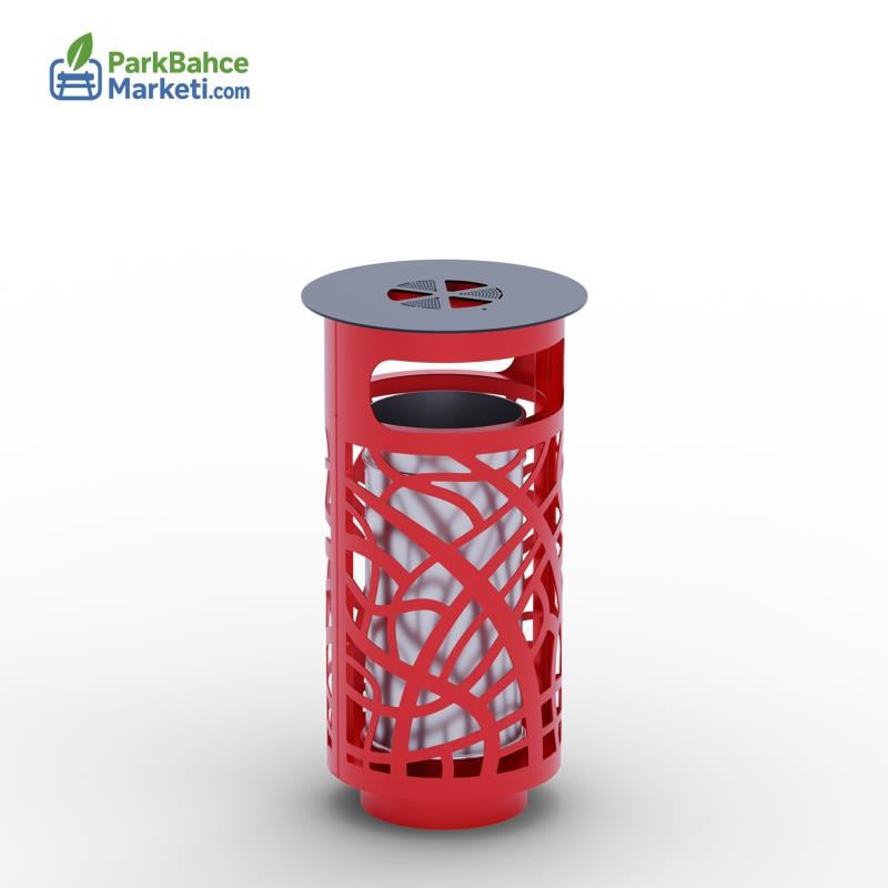 Outdoor / Indoor Laser Cut Waste Bin - Red