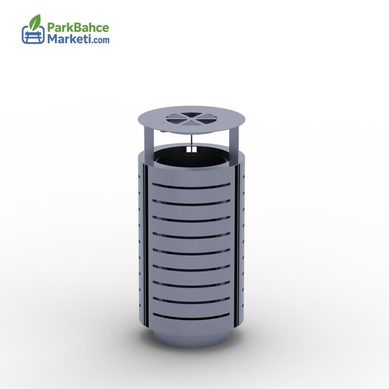 Dış Mekan / İç Mekan Metal Çöp Kovası Küllüklü Model