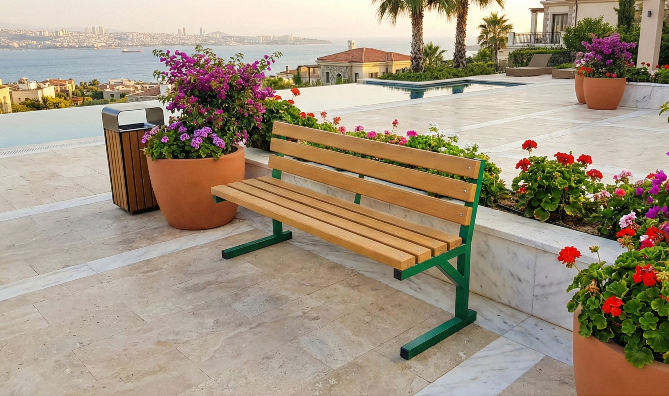 Dış Mekan Park Bankı, 145cm Profil Ayaklı Model