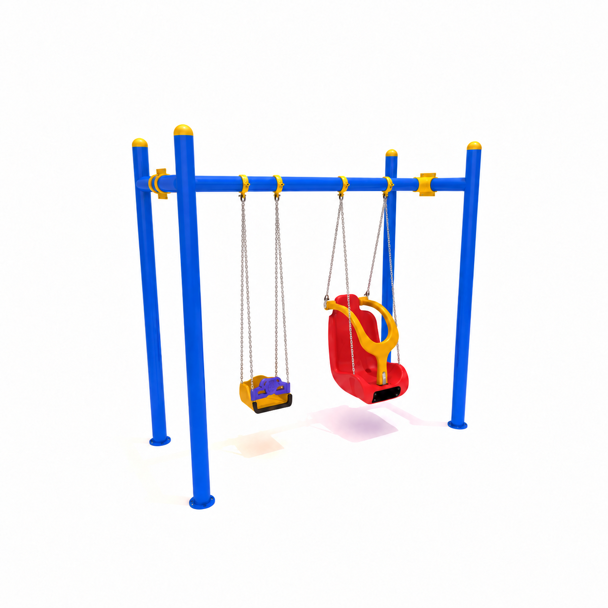 Inclusive Swing Set with Accessible and Standard Seats 