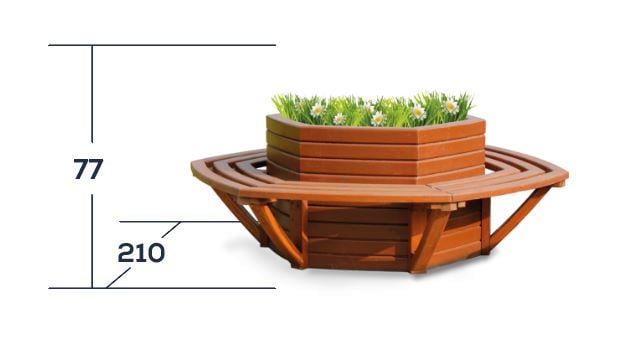 Dış Mekan Ahşap Bank ve Çiçeklik