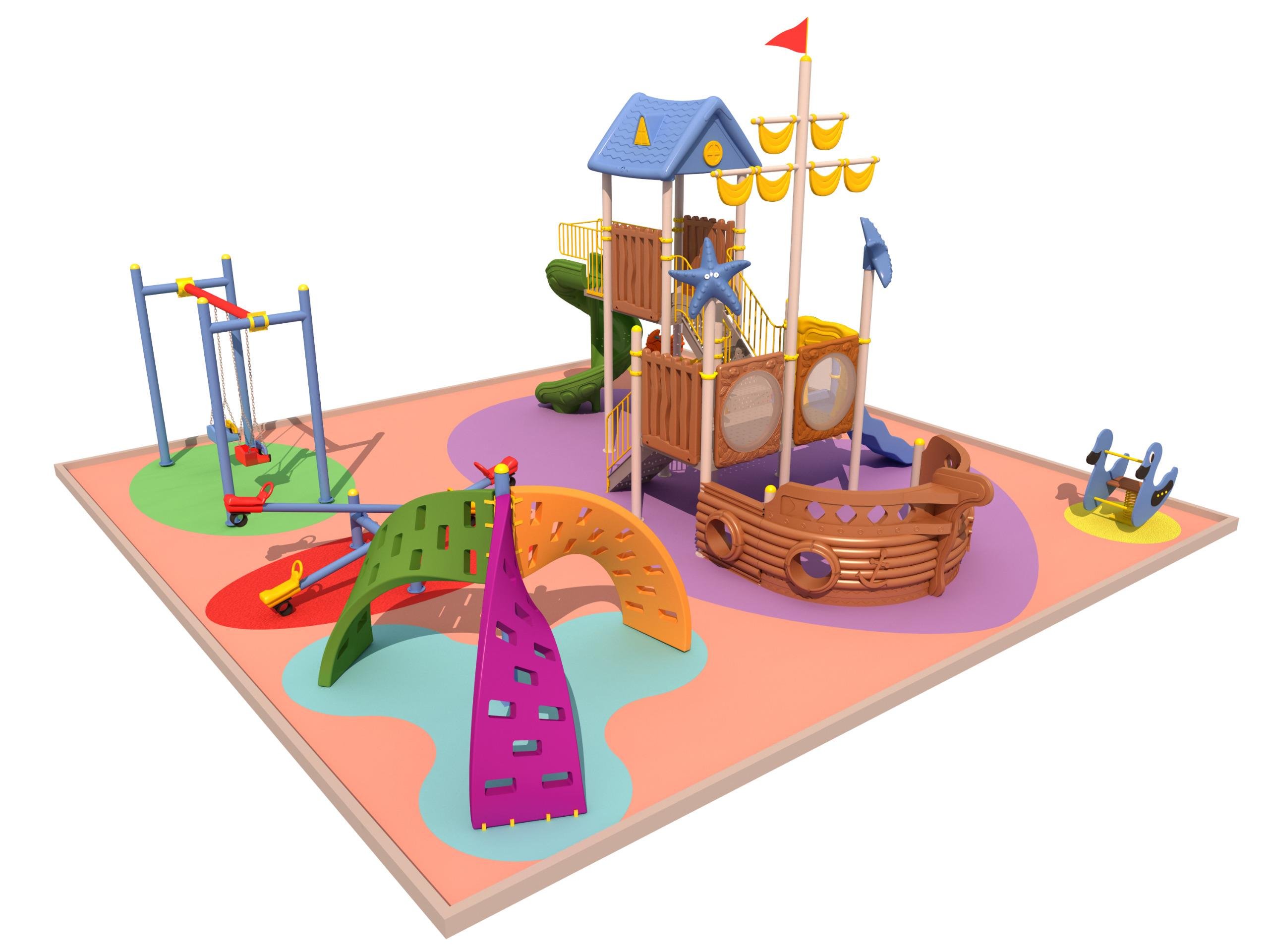 Gemi Temalı Çocuk Oyun Parkı, İki Kuleli 8mx6,5m