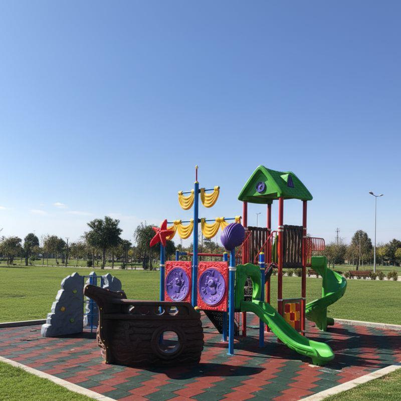 Gemi Temalı Çocuk Oyun Parkı, İki Kuleli 8mx6,5m