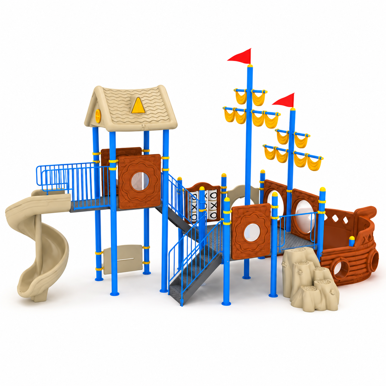 Gemi Temalı Çocuk Parkı, 10x5.5m, Çift Yelkenli Model