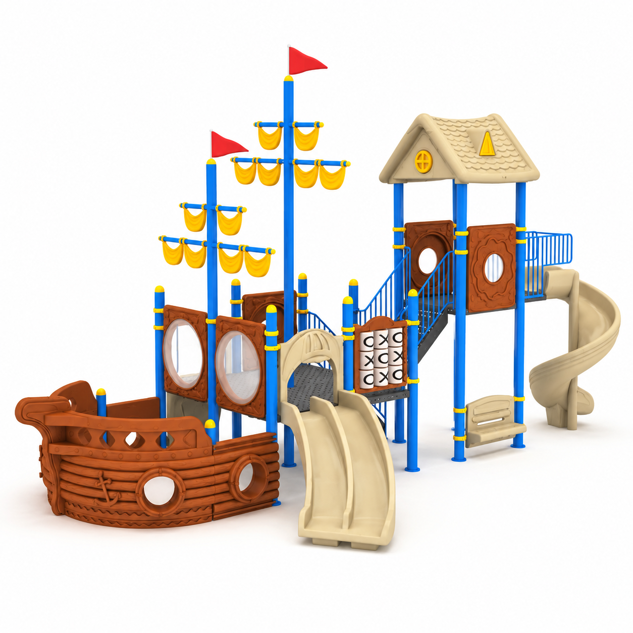 Gemi Temalı Çocuk Parkı, 10x5.5m, Çift Yelkenli Model