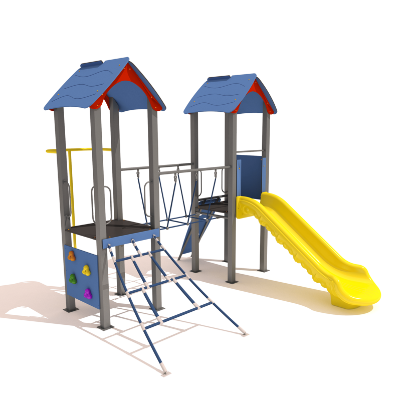 İki Kuleli Halat Köprülü Çocuk Oyun Grubu