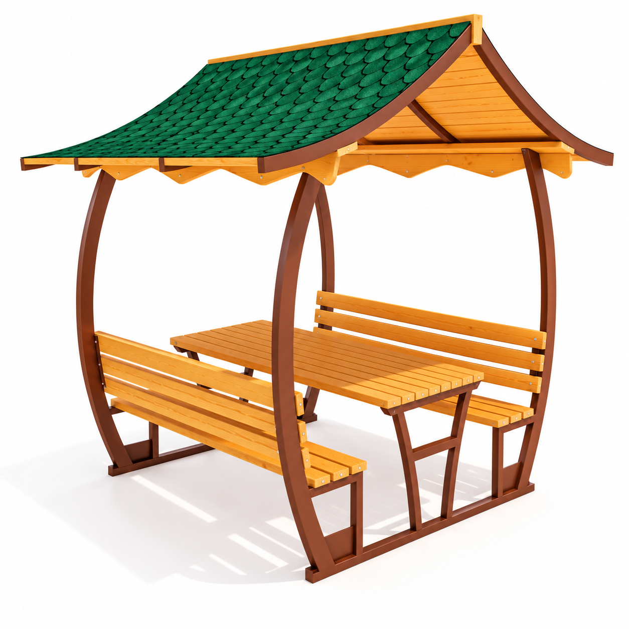 Japanese Roof Picnic Table | PTB12M | Metal | 8-Seater